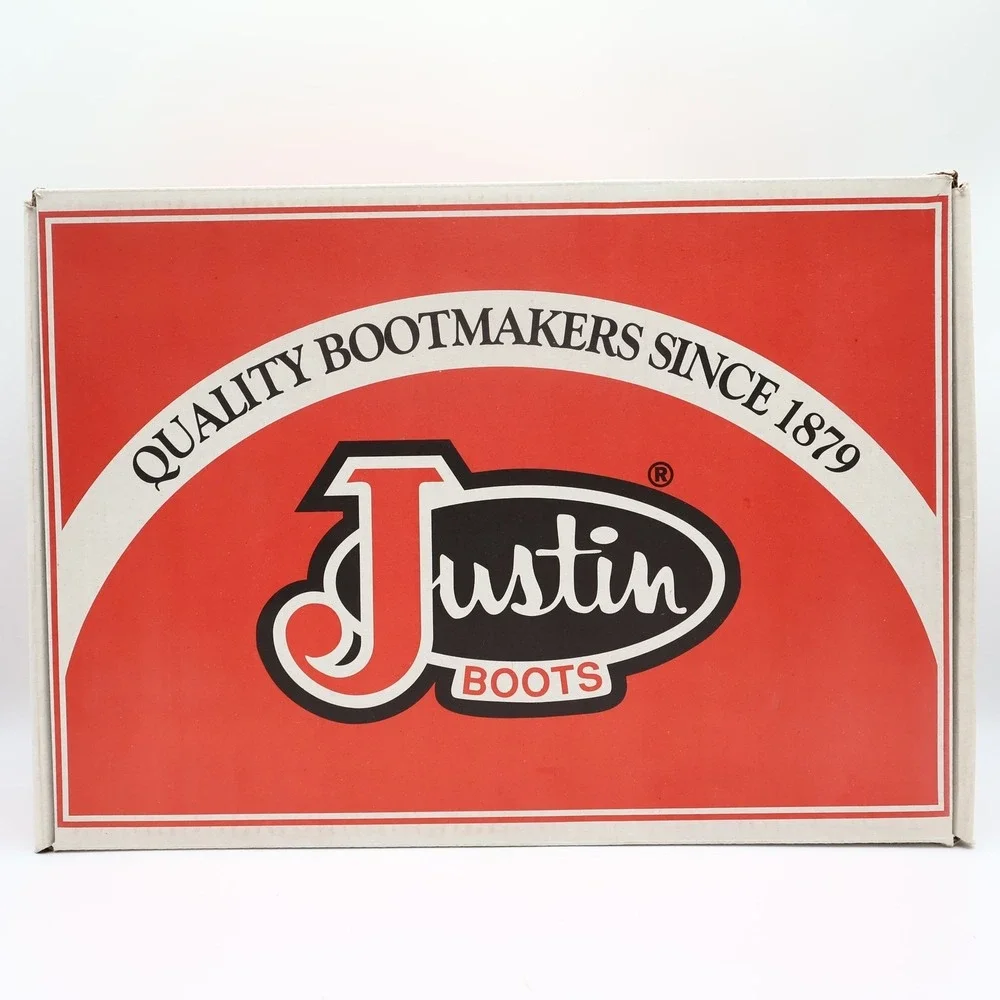 Justin Vintage 90s Western Boots Mens 11 D Red Brown Leather Cowboy 1135 NIB
